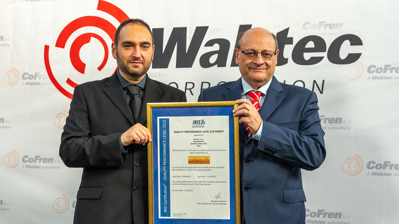 Avellino, Italy - IRIS Gold Certification│Wabtec Corporation