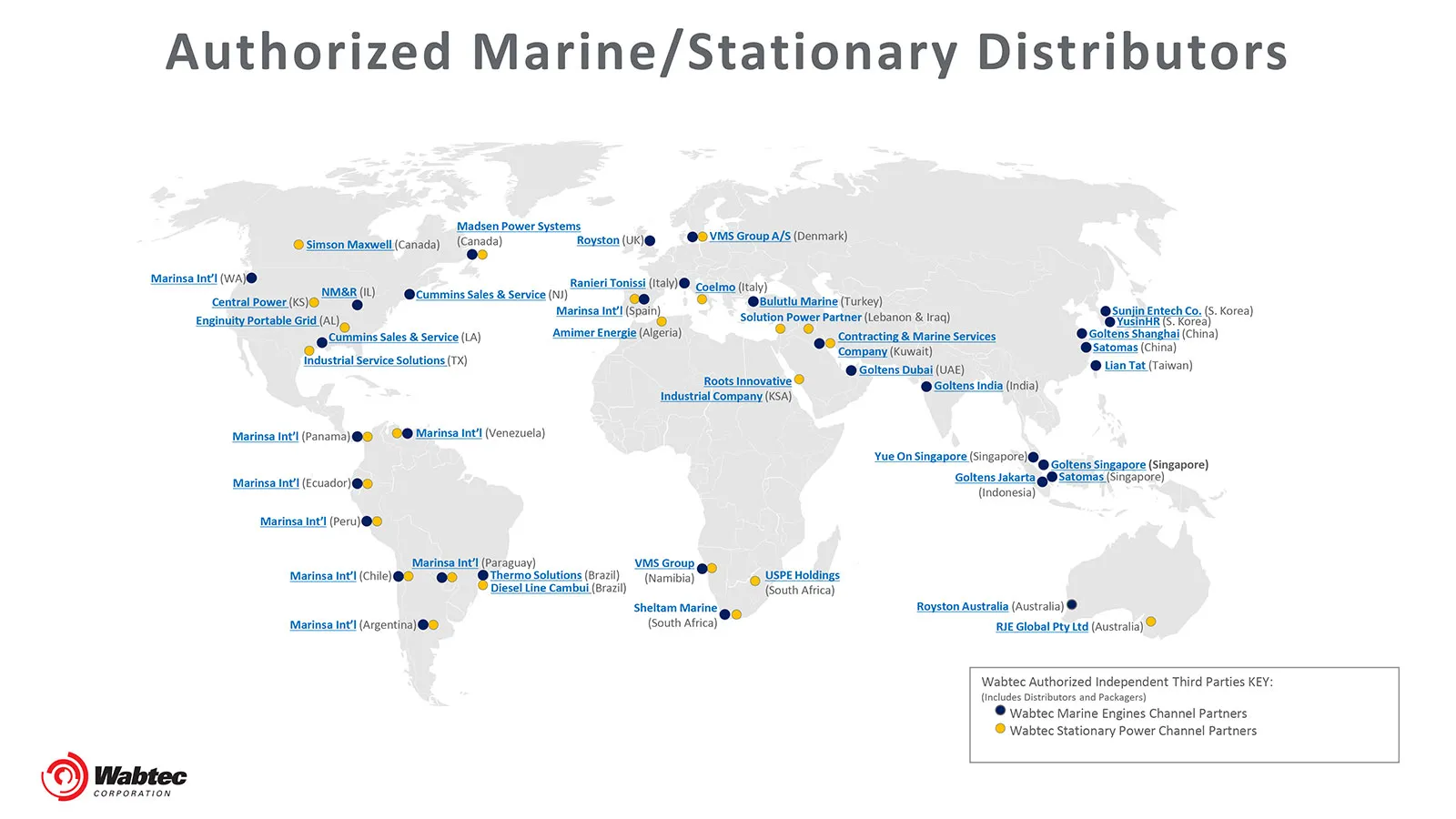 Authorized Diesel Engine Partners Parts & Service Map︱Wabtec Corporation