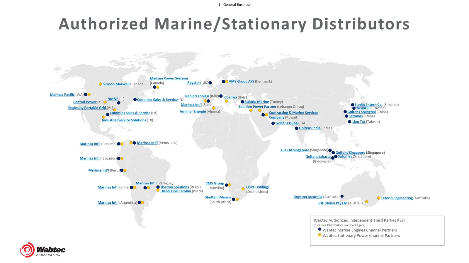 Authorized Diesel Engine Partners Parts & Service Map︱Wabtec Corporation