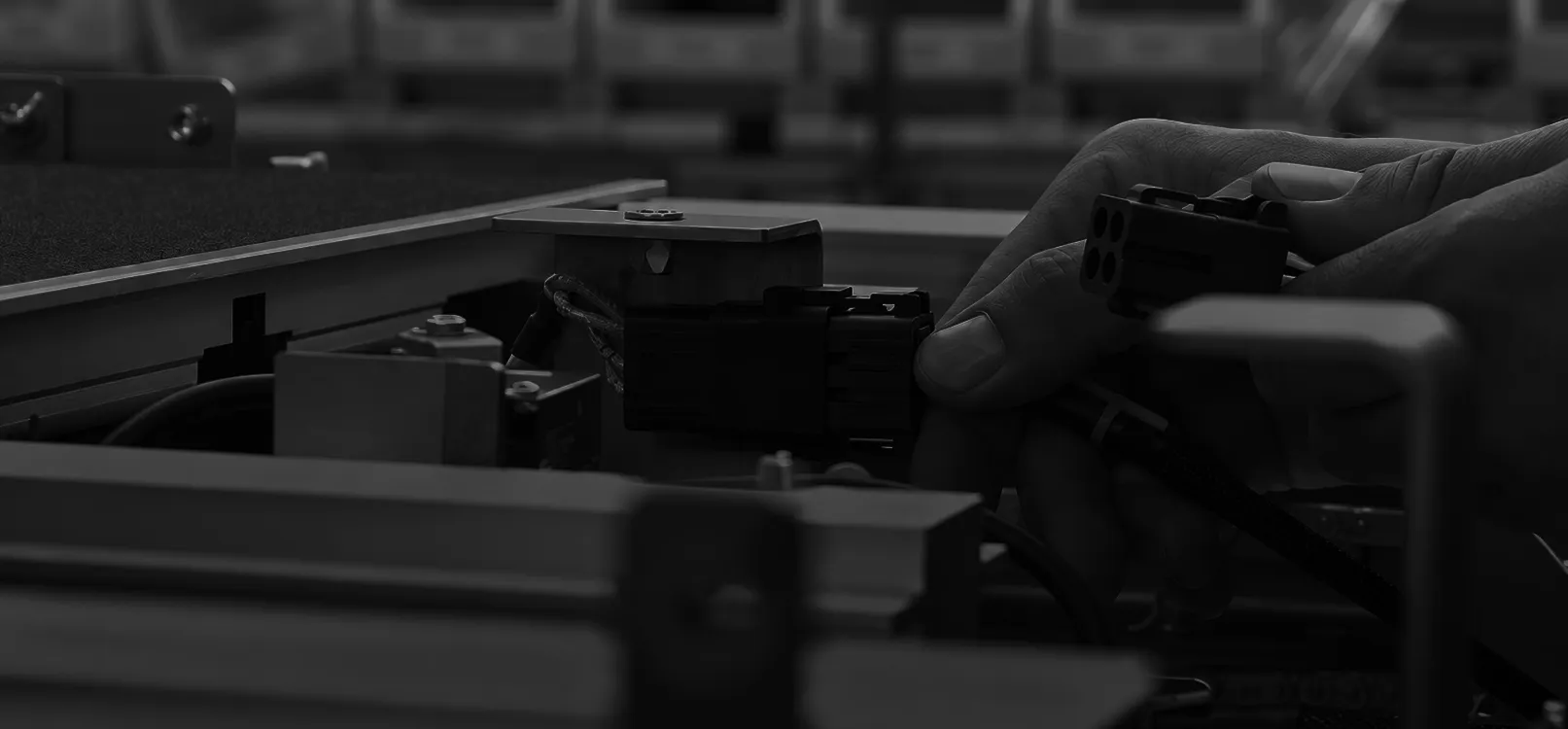 Engineer operating industrial equipment